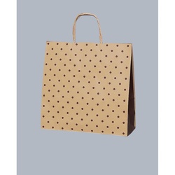 紙手提げ袋 ラッピーバッグ No.3 水玉茶 福助工業