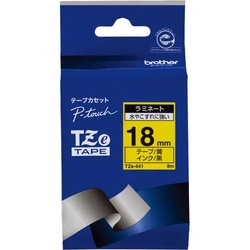 ピータッチ　ラミネート黄色テープ１８ｍｍ　黒文字
