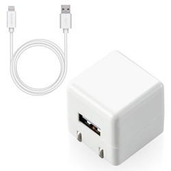ＡＣ充電器　ライトニングケーブル１．０ｍ　ホワイト