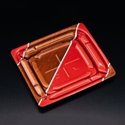 リスパック 弁当容器 バイオデリカ優枠15-13B 本体 K-とうび赤