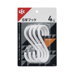 Ｓ字フック（大）４個入　ホワイト