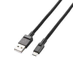 ｍｉｃｒｏＢケーブル２Ａ高耐久　０．８ｍ　ブラック