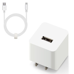 ライトニングＡＣ充電器　高耐久ケーブル１．５ｍ　白