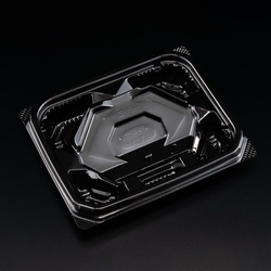 リスパック 刺身容器 バイオ 流派 盛15-12B 黒 本体