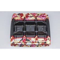 シーピー化成 弁当容器 BFハカマ膳9-2 鶴姫赤 本体(N)