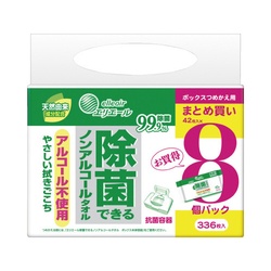 除菌できるノンアルコール　ボックス詰替４２枚×８Ｐ