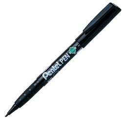 Ｙｅｓぺんてるペン　細字丸芯　黒　１０セット