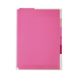 スーパーハードホルダー５山インデック透明マチ付　赤