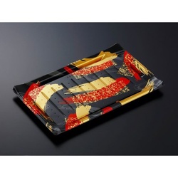 中央化学 寿司容器 HS 波ね皿 33-21 光琳R-BK 本体