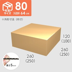 【宅配80サイズ】ダンボール箱(250×250×100) 5mm A/F K6×強化芯180g×K6