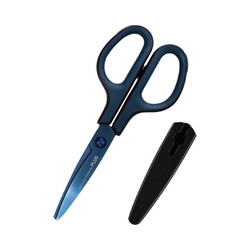 はさみ　フィットカットカーブ　チタンコート　ブルー