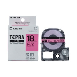 テプラ　ＰＲＯテープ　パステル桃ラベル１８ｍｍ黒字