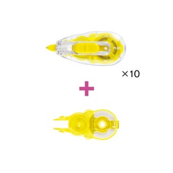ホワイパースライド６ｍｍ黄本体１０個＋詰替１個