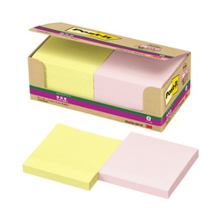ポストイット強粘着７５×７５　パステル黄・桃１０冊