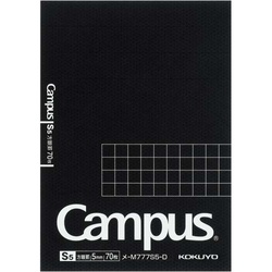 キャンパスメモパッドＡ７方眼罫カットオフ７０枚黒
