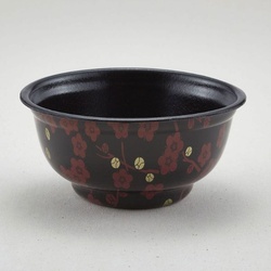 どんぶり容器 D-3(本体)赤梅内黒 青葉紙業