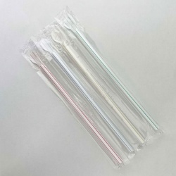 かき氷用品 スプーンストロー アソート φ6×200mm フィルム包装 羽柴化成工業