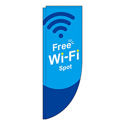 フリーWiFi水色Rのぼり(棒袋仕様)