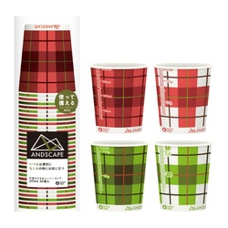サンナップ 紙カップ アンドスケープカップチェック 205ml 30個入