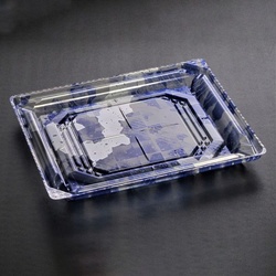 リスパック 刺身容器 バイオPET 美枠 20-17B みぞれ青 本体