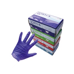 ニトリル手袋 ニトリルフィールPF青 S 旭創業