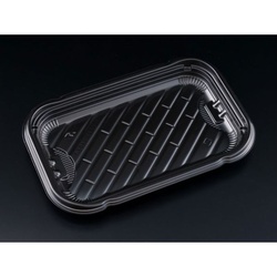 【廃番商品】リスパック 軽食容器 ペットクッカー デリシェフ 23-14B浅 黒 本体