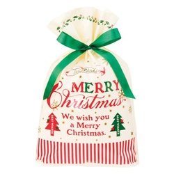 巾着袋 クラシカルクリスマス リボン付PEギフトバッグ-S(20枚) ヘッズ