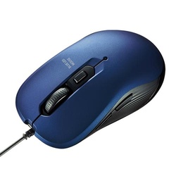 有線５ボタンブルーＬＥＤマウス　ブルー