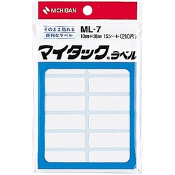 マイタックラベル無地１３×３８ｍｍ２１０片入×５