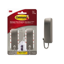 コマンドフックニッケルサテンＭサイズ２個パック×５