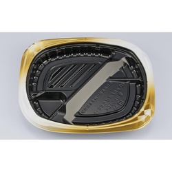 シーピー化成 弁当容器 CBFまろん8S-1 ゴルトBW 本体