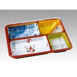 タカギ産業 弁当容器 TSR-80-60夢彩ごぜん柄付 透明蓋付