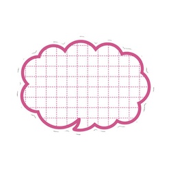抜型カード　吹出し　小　ピンク