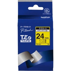 ピータッチ　ラミネート黄色テープ２４ｍｍ　黒文字