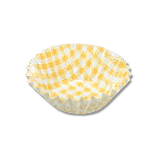 【廃番商品】UACJ製箔 おかずケース 5号深口 黄色チェック 1本(250枚入)