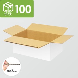 【宅配100サイズ】ダンボール箱（433×283×178mm）3mm B/F 白C5×C5