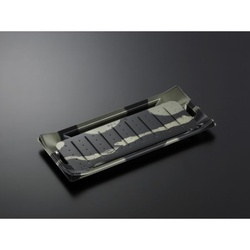 中央化学 寿司容器 HS 波ね皿 33-15 壮月BK-BK 本体