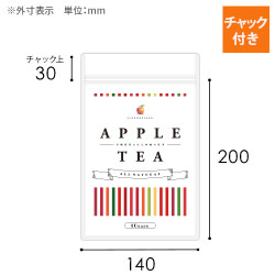 【オリジナル印刷】チャック付ラミ袋 平袋（140×200mm）クラフト白