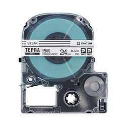 テプラ　ＰＲＯテープ　エコ　透明２４ｍｍ黒文字×５