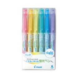フリクションライト　蛍光ペンソフトカラー６色セット