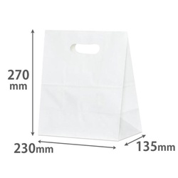 紙手提袋 イーグリップ LL 白無地 パックタケヤマ