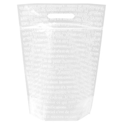 チャック付き袋 フレンチフロストジップ付PEバッグ ホワイト-M(30枚) ヘッズ