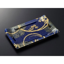 中央化学 寿司容器 HS 波ね皿 24-15 松月青-BK 本体