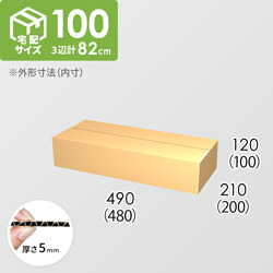 【宅配100サイズ】ダンボール箱(480×200×100) 5mm A/F K5×K5