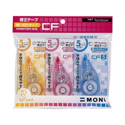 修正テープモノＣＦ５Ｃ　５ｍｍ　３色　３個Ｘ５