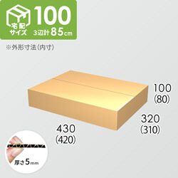 【宅配100サイズ】ダンボール箱(420×310×80) 5mm A/F K5×K5