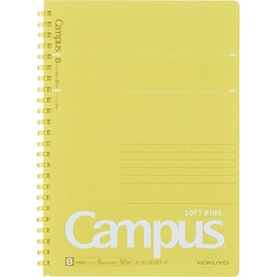 キャンパスソフトリングＡ５　黄×５