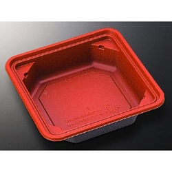 中央化学 弁当容器 CT 2段幕の内 下 赤-BK 本体