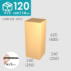 【宅配120サイズ】ダンボール箱(250×250×600) 5mm A/F K5×K5