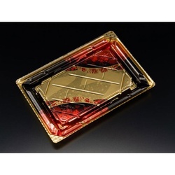 リスパック 寿司容器 バイオPET 美枠寿司 2-4B あでやか赤 本体